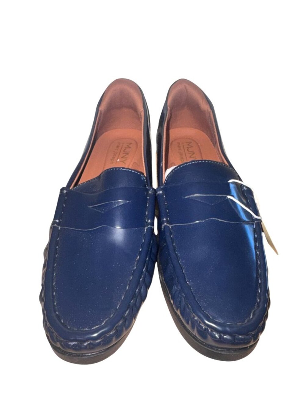 Marc Joseph NY Womens Navy Slip-On Penny Loafers Size 9 Man-Made Materials Casua